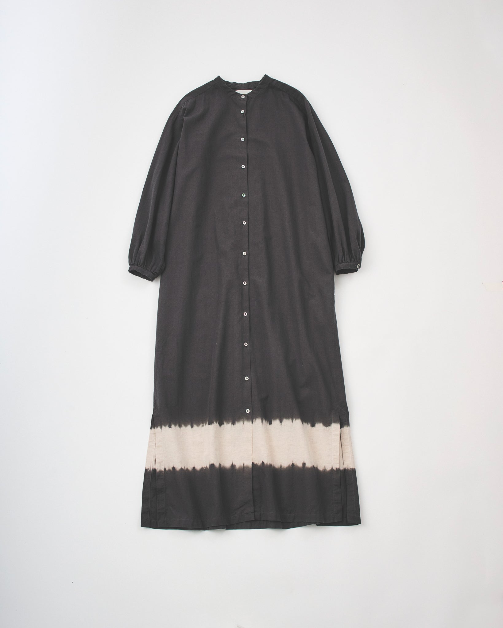 Organic Cotton × Linen Hand-dye Haori #Charcoal