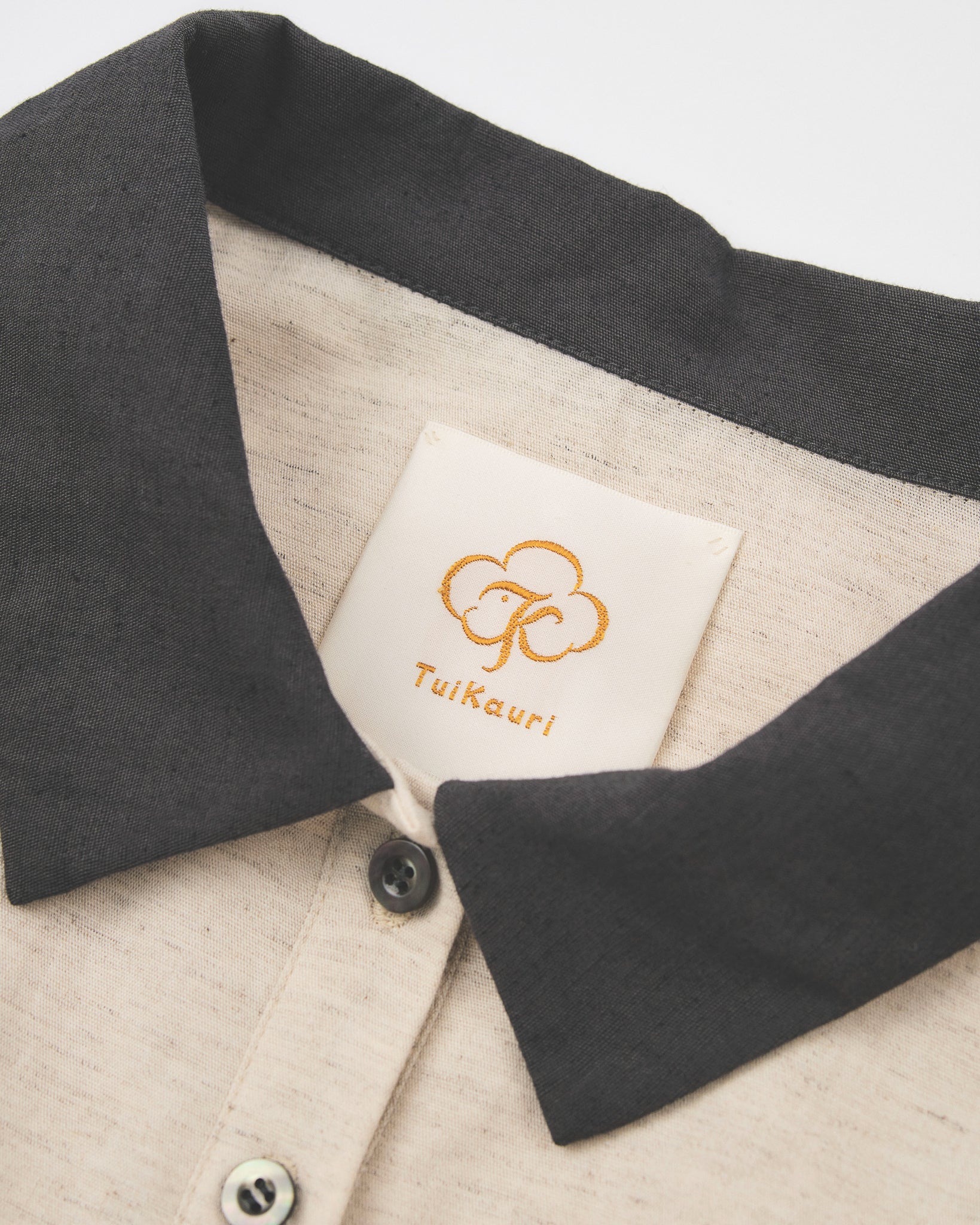 Organic Cotton × Linen Half Sleeve Shirt #Charcoal