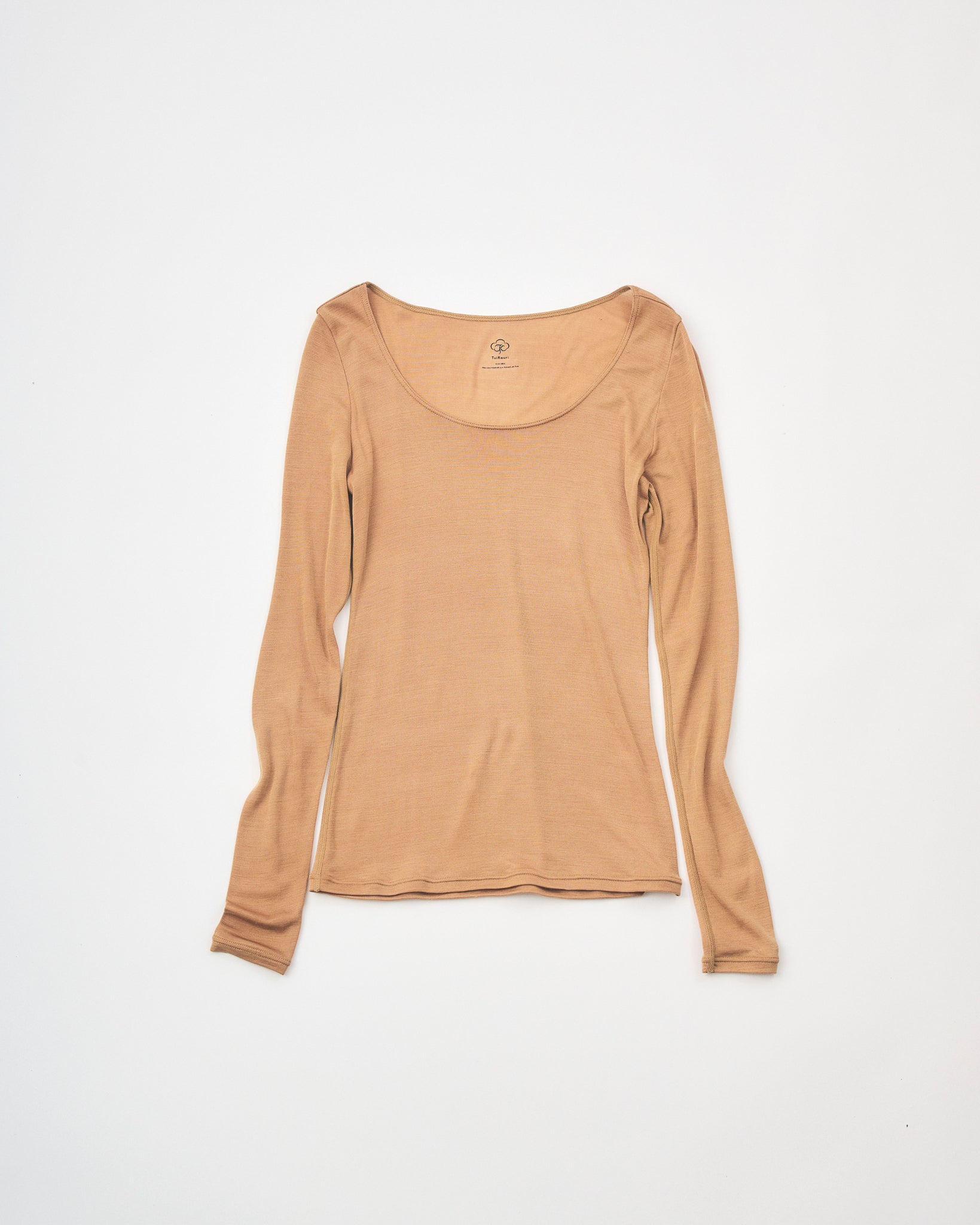 Washable Silk Long Sleeve C&S #Camel