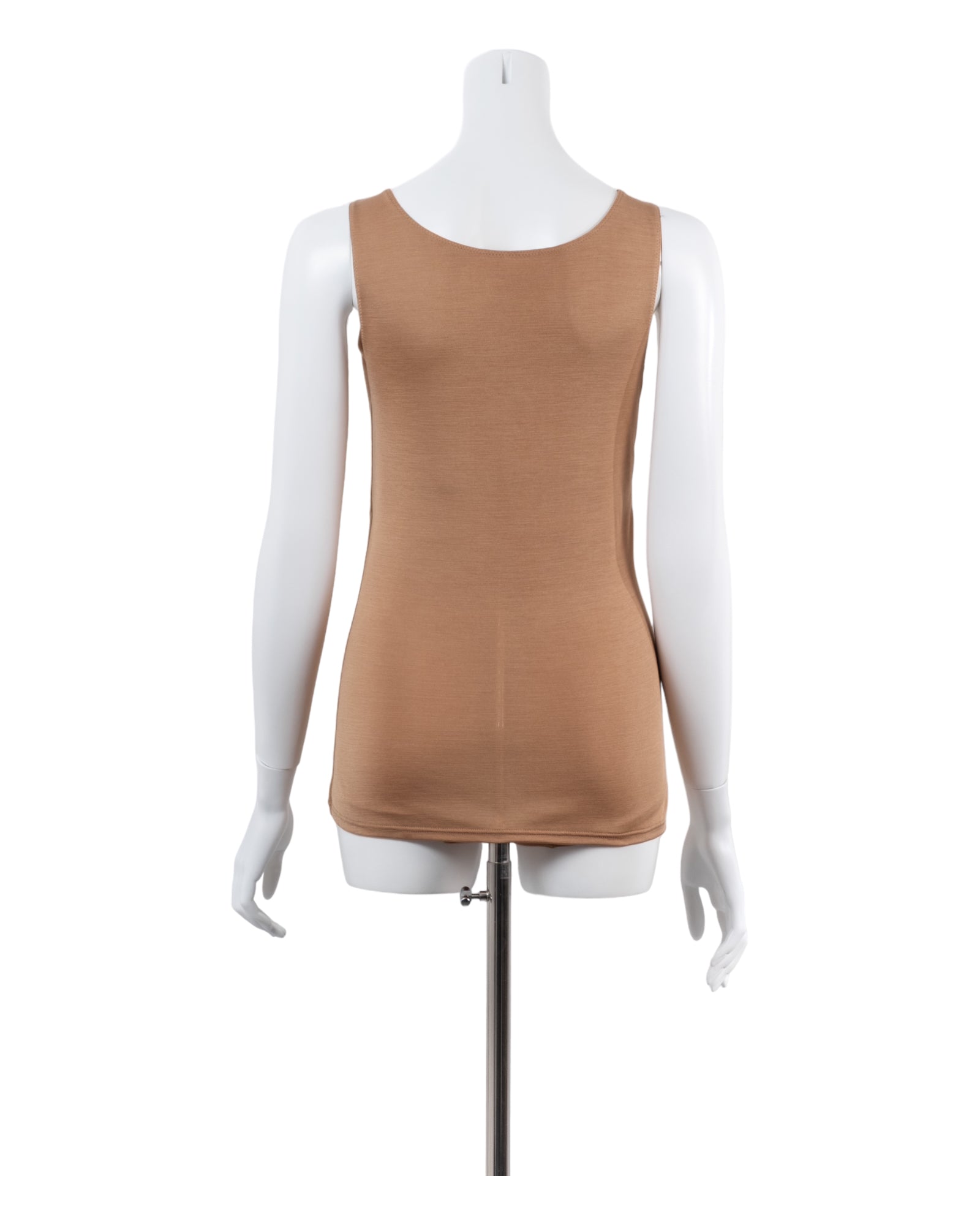 Washable Silk Tank Top #Camel