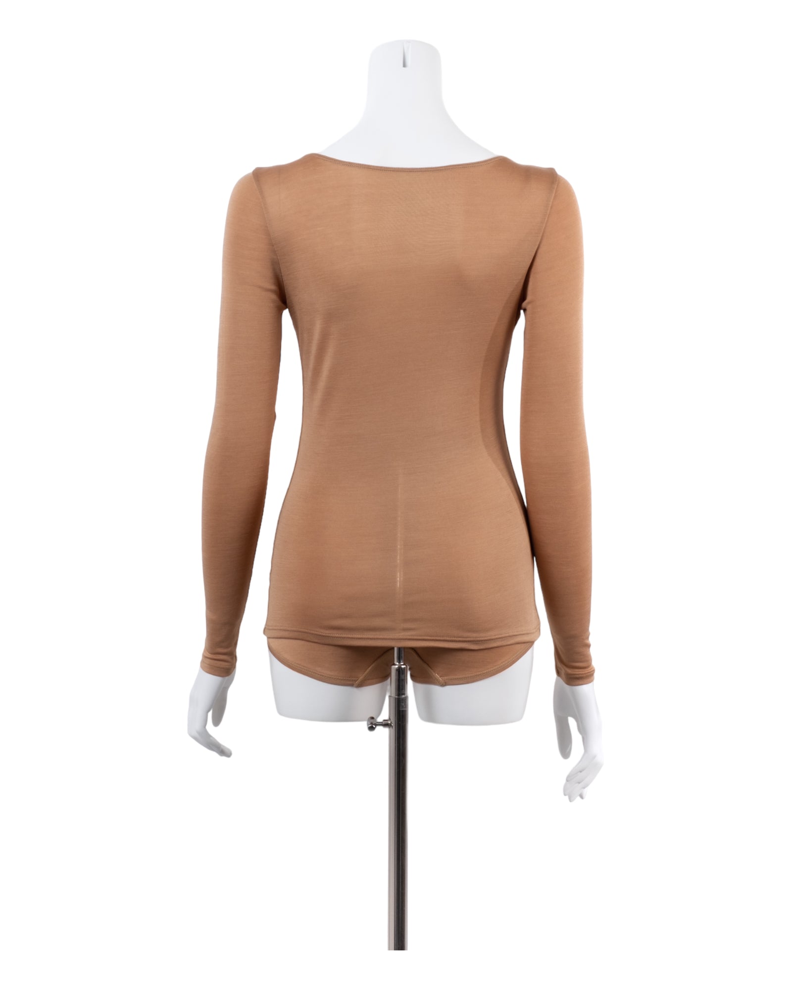 Washable Silk Long Sleeve C&S #Camel