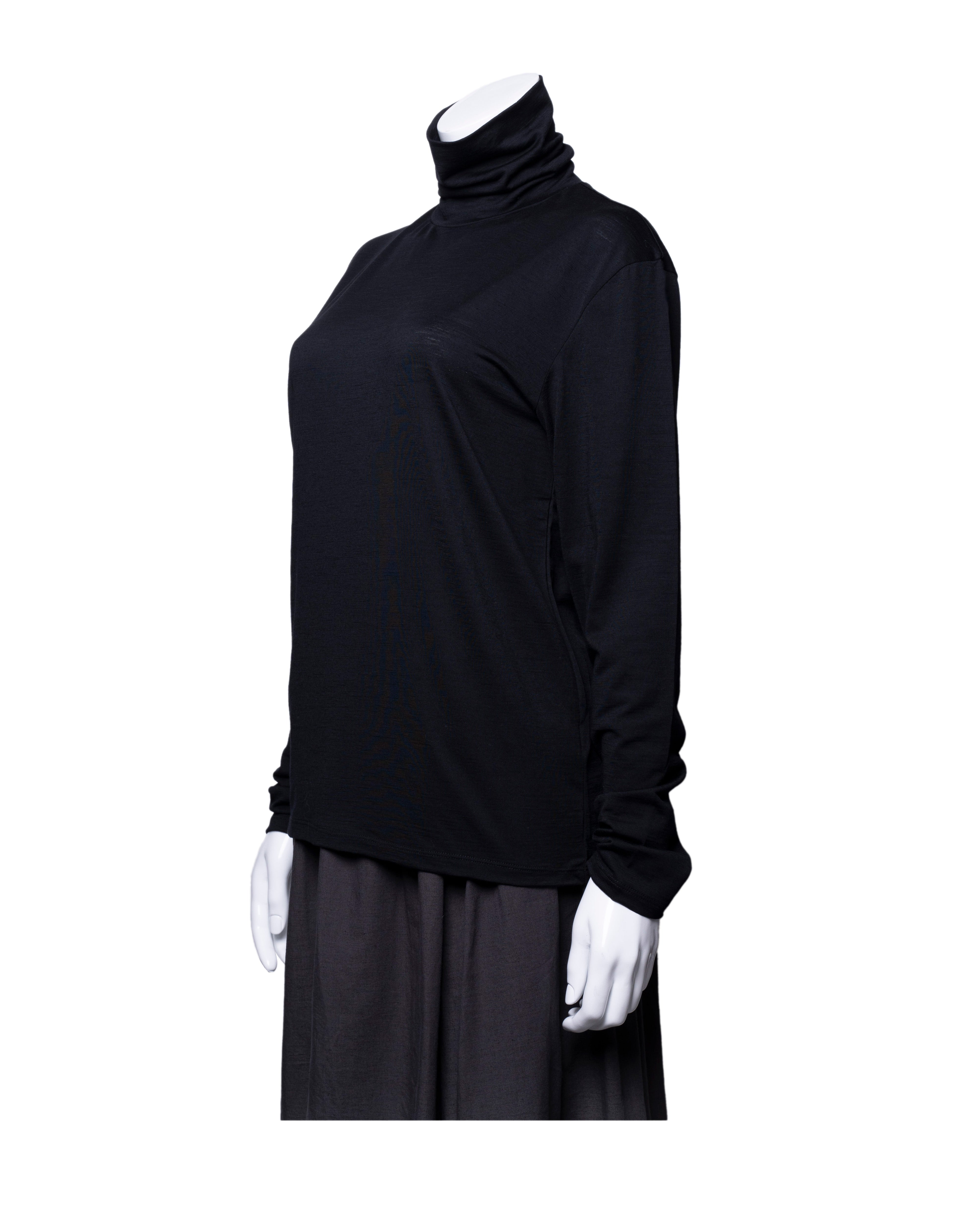 New Zealand Merino wool High Neck C&S #Black