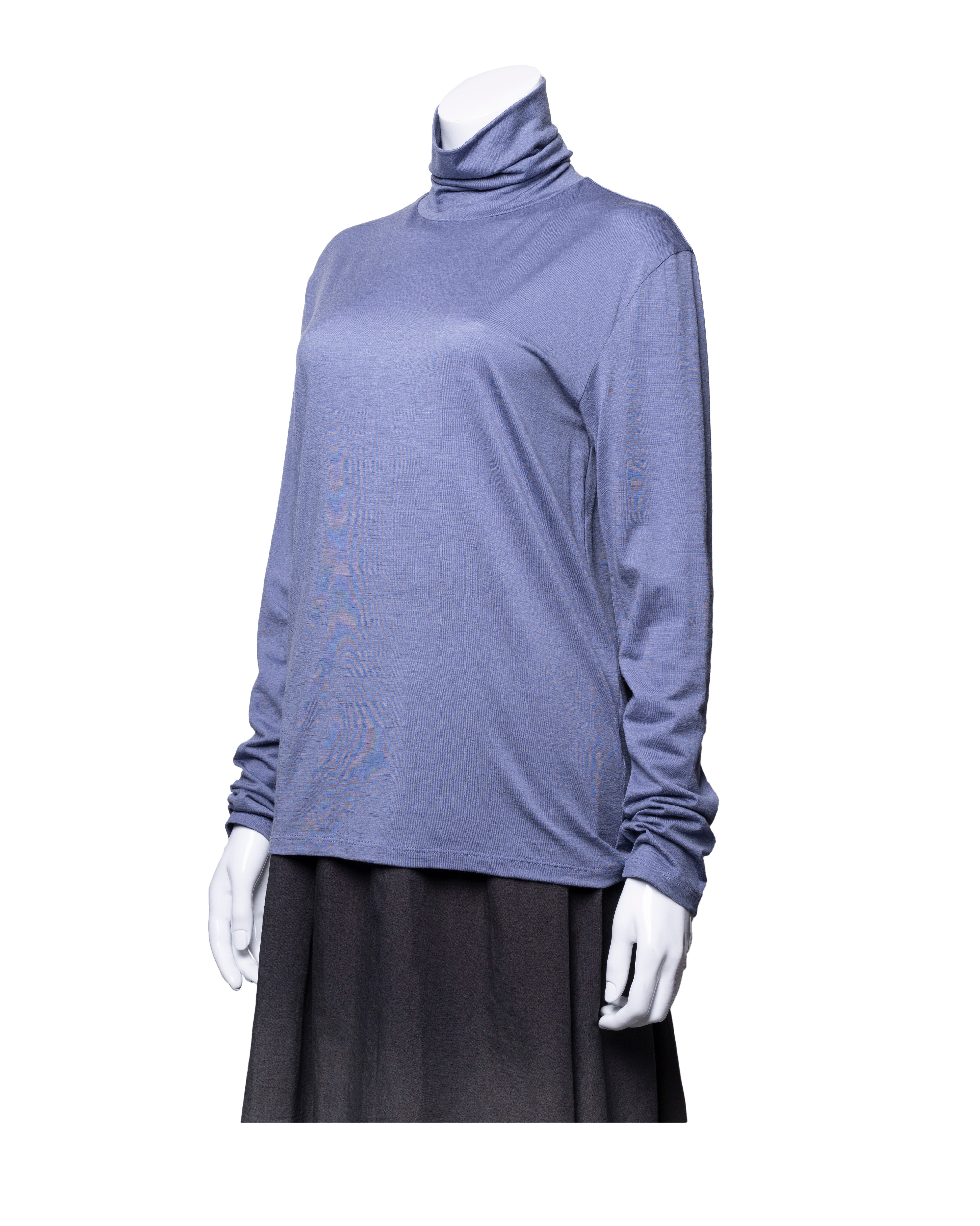 New Zealand Merino wool High Neck C&S #Blueberry