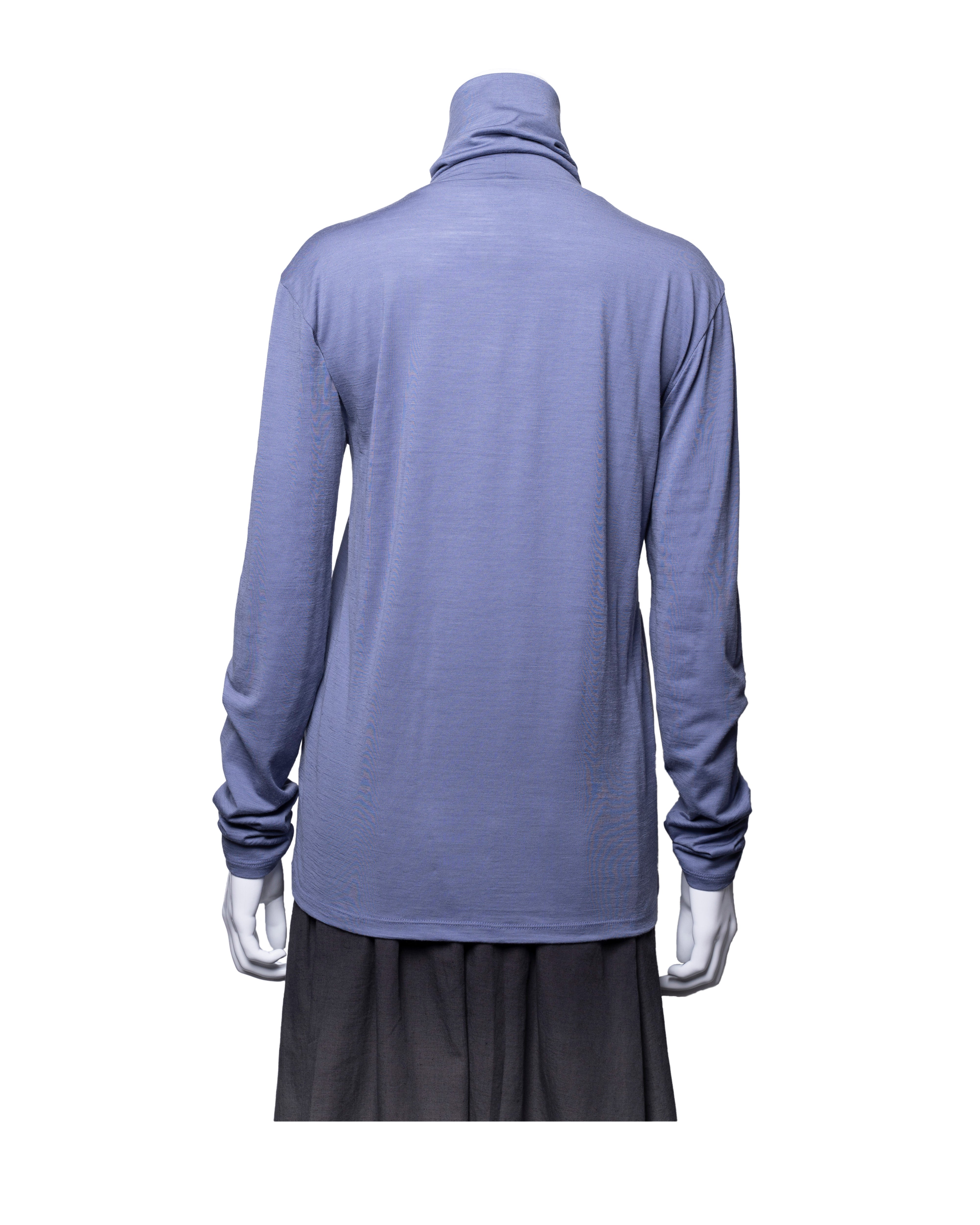 New Zealand Merino wool High Neck C&S #Blueberry