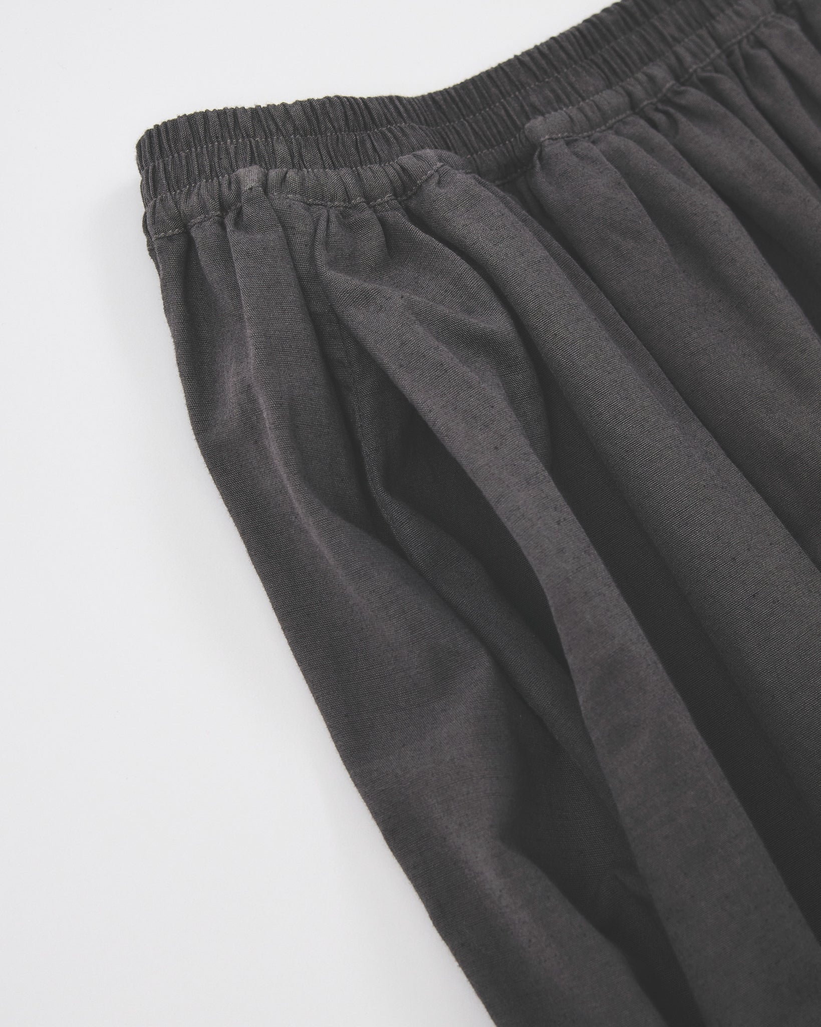 Organic Cotton × Linen Gradation Skirt #Charcoal