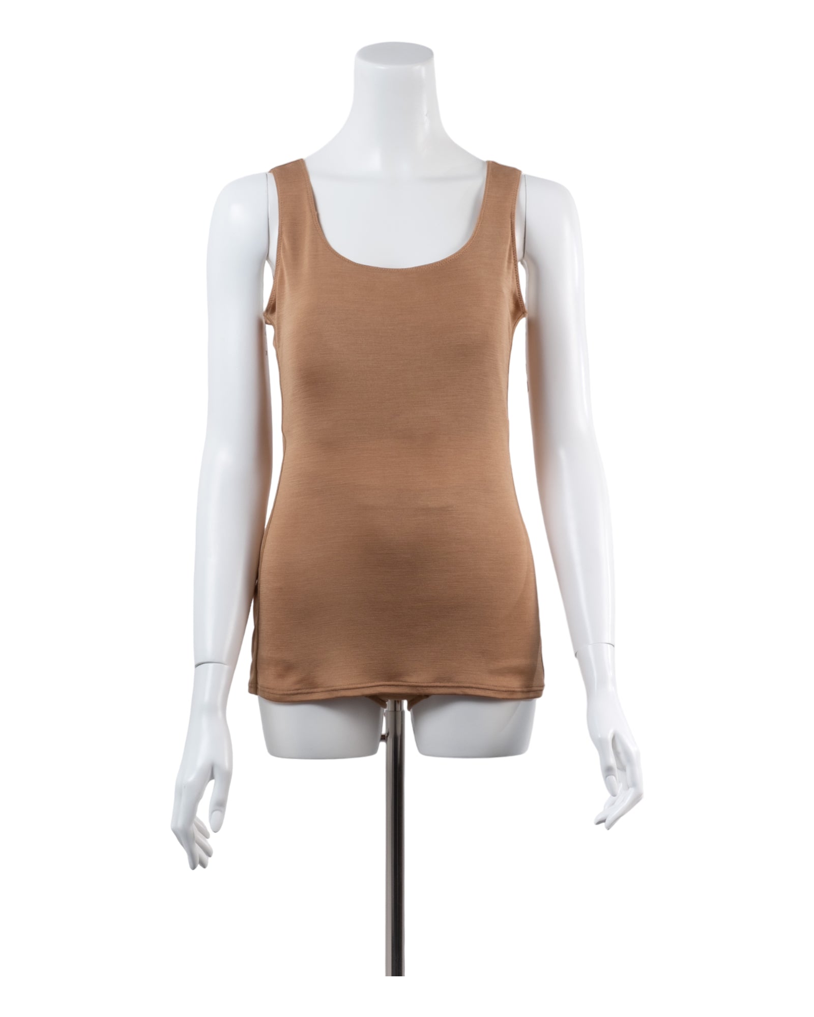 Washable Silk Tank Top #Camel