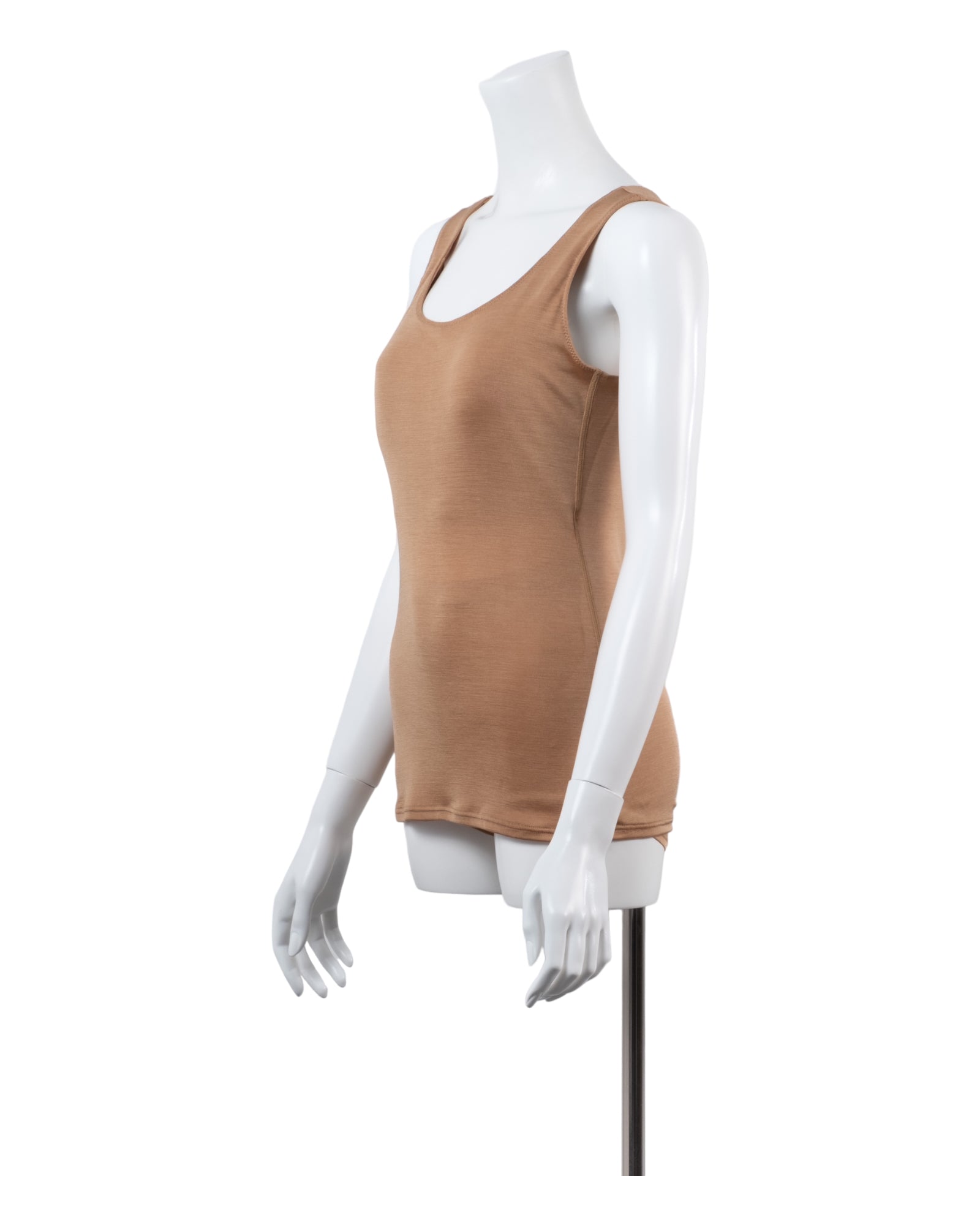 Washable Silk Tank Top #Camel